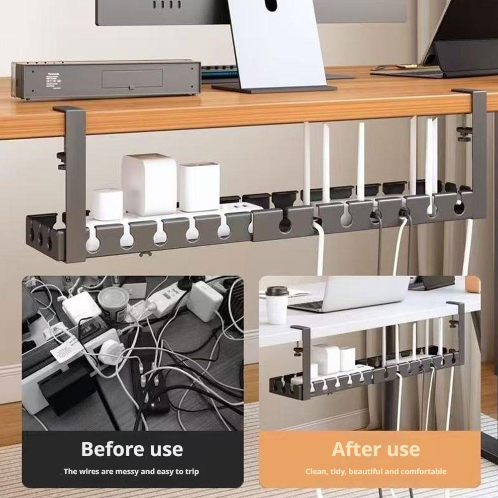 Desk Setup Shelf - Extendable Under Desk Cable Management No