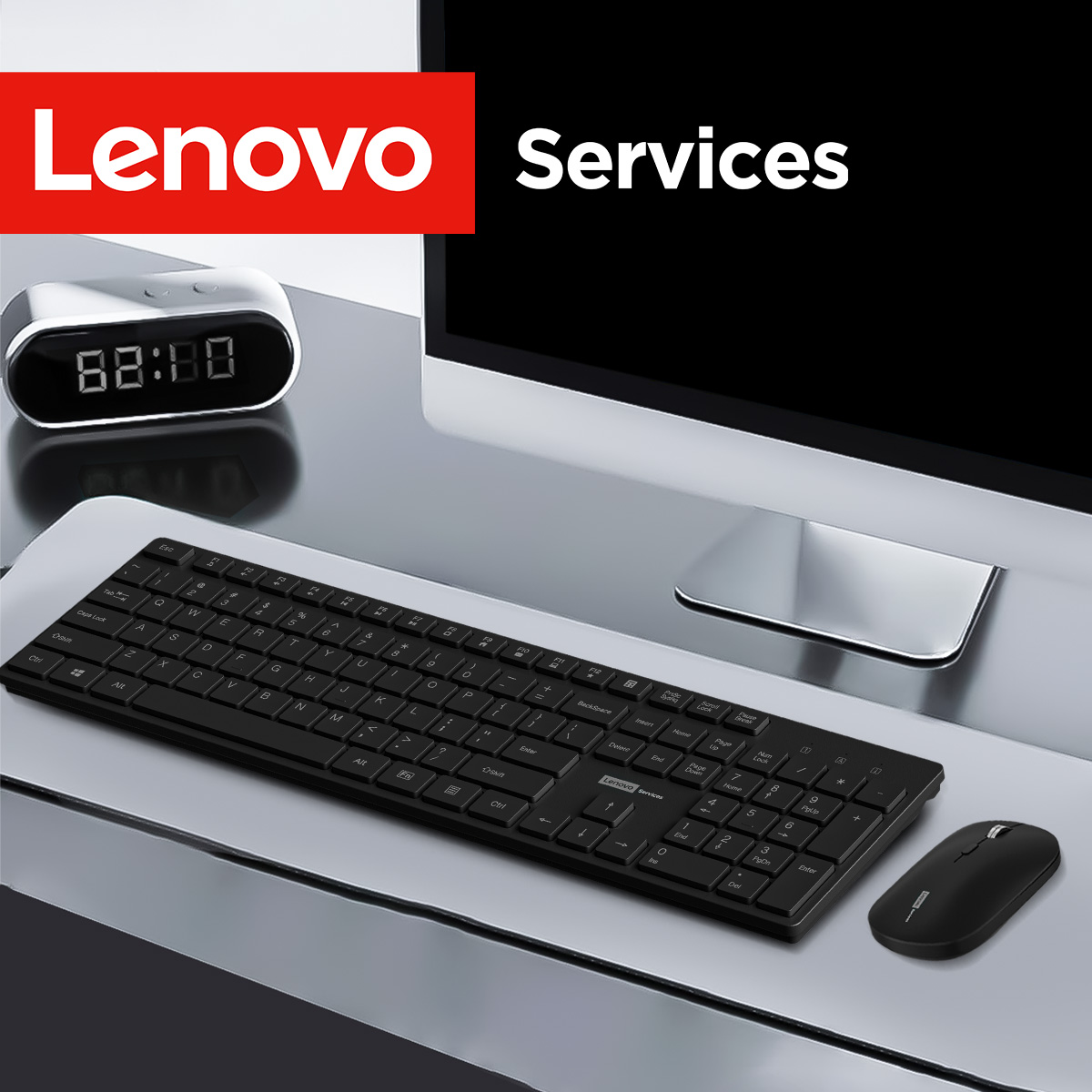 Desk Setup Keyboard - Lenovo KN220 Silent 2.4G Wireless Keyboard