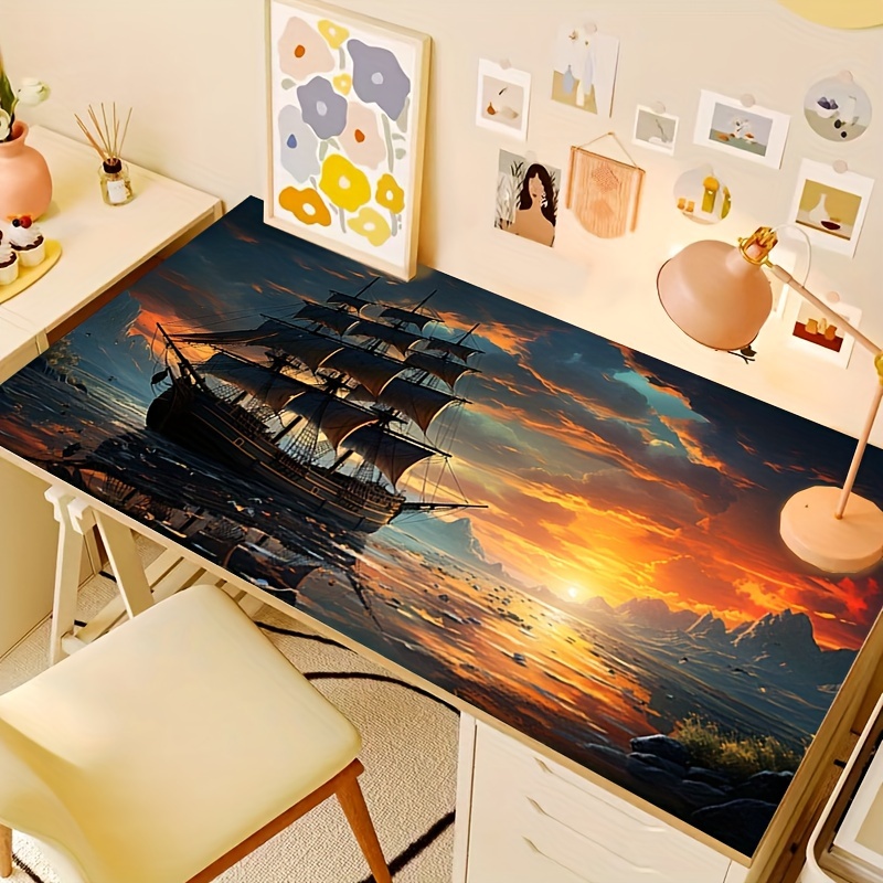 Desk Setup Keyboard - Mouse Pad Sailboat Keyboard Pad Non-slip