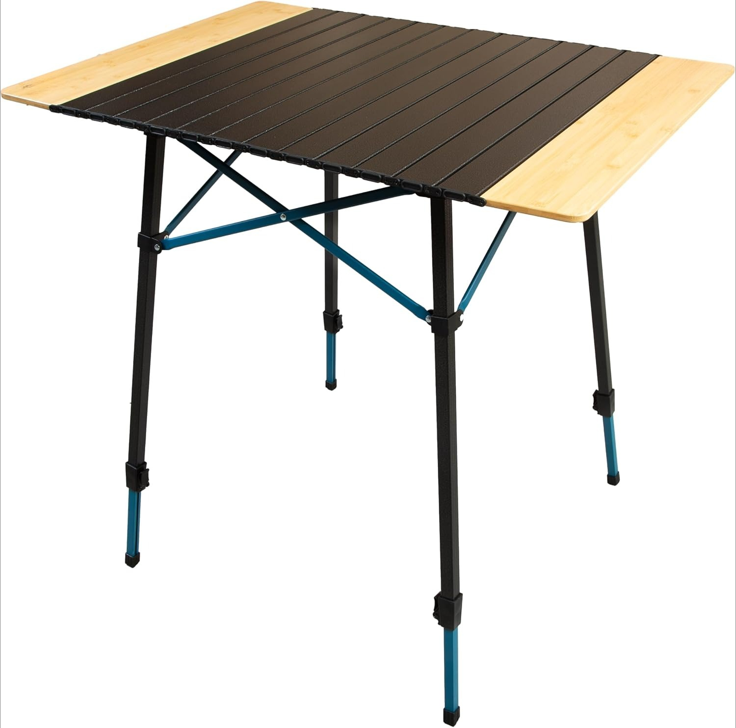Desk Setup Natural - Portable Camping Table Folding Bamboo Top