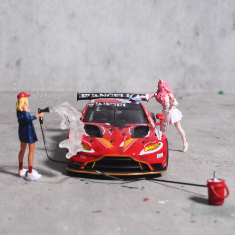 Desk Setup Girl - Mini Car Wash and Repair Girl