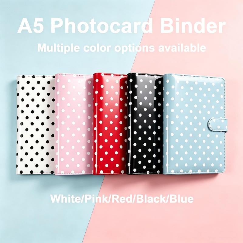 Ring Binder Box - A5 Polka Dot 6 Ring Card