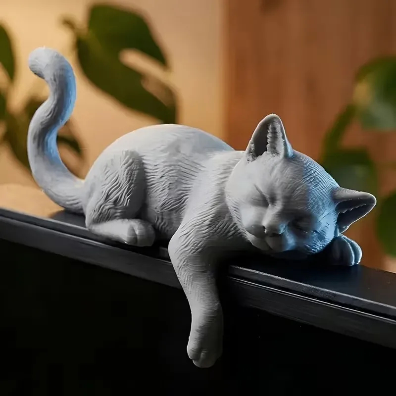 Desk Setup Shelf - 3D Printed Lazy Cat Monitor Topper