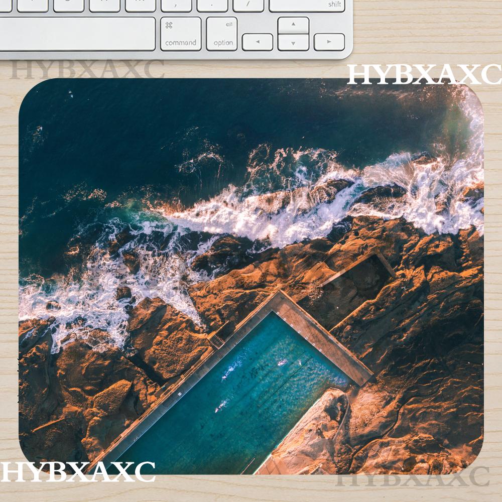 Desk Setup Natural - HYBXAXC MAerial Ocean Wave Mouse Pad,