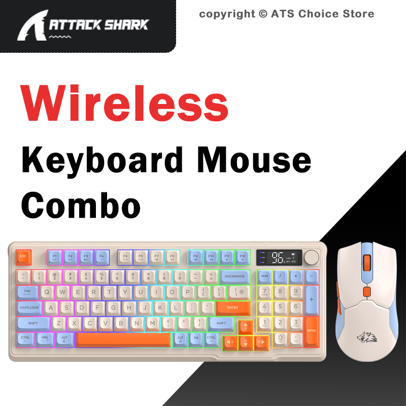 Desk Setup Keyboard - FREEWOLF T96 Wireless Keyboard Mouse Combo,