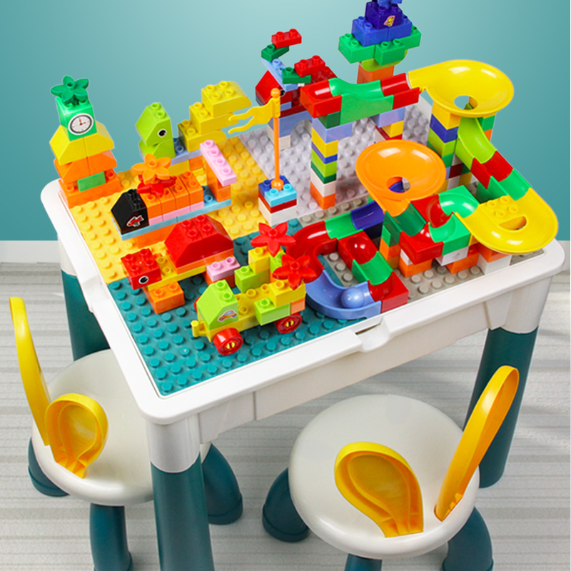 Desk Setup Girl - Large Multi-Functional Children's Building Blocks Table