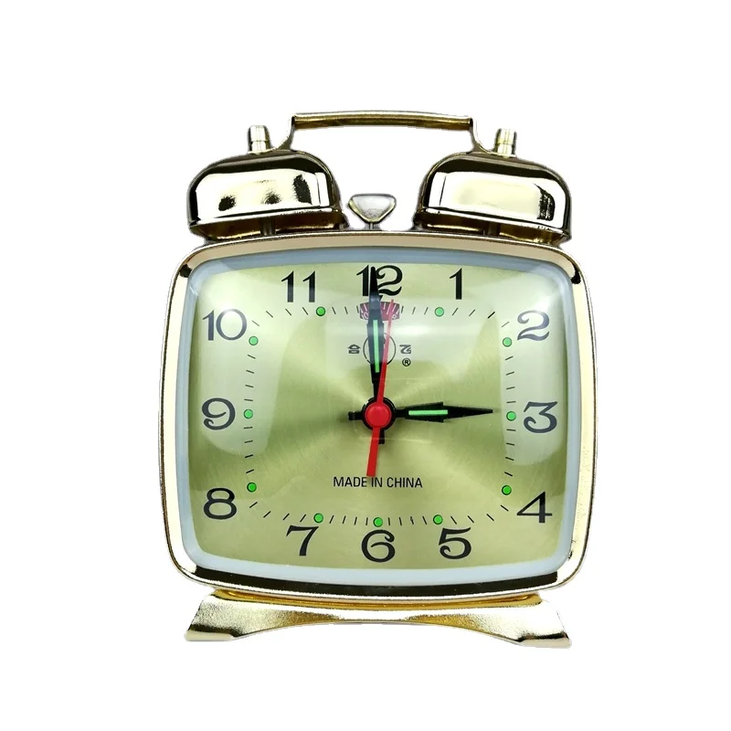 Desk Setup Vintage - Metal Mechanical Alarm Clock Clockwork Vintage