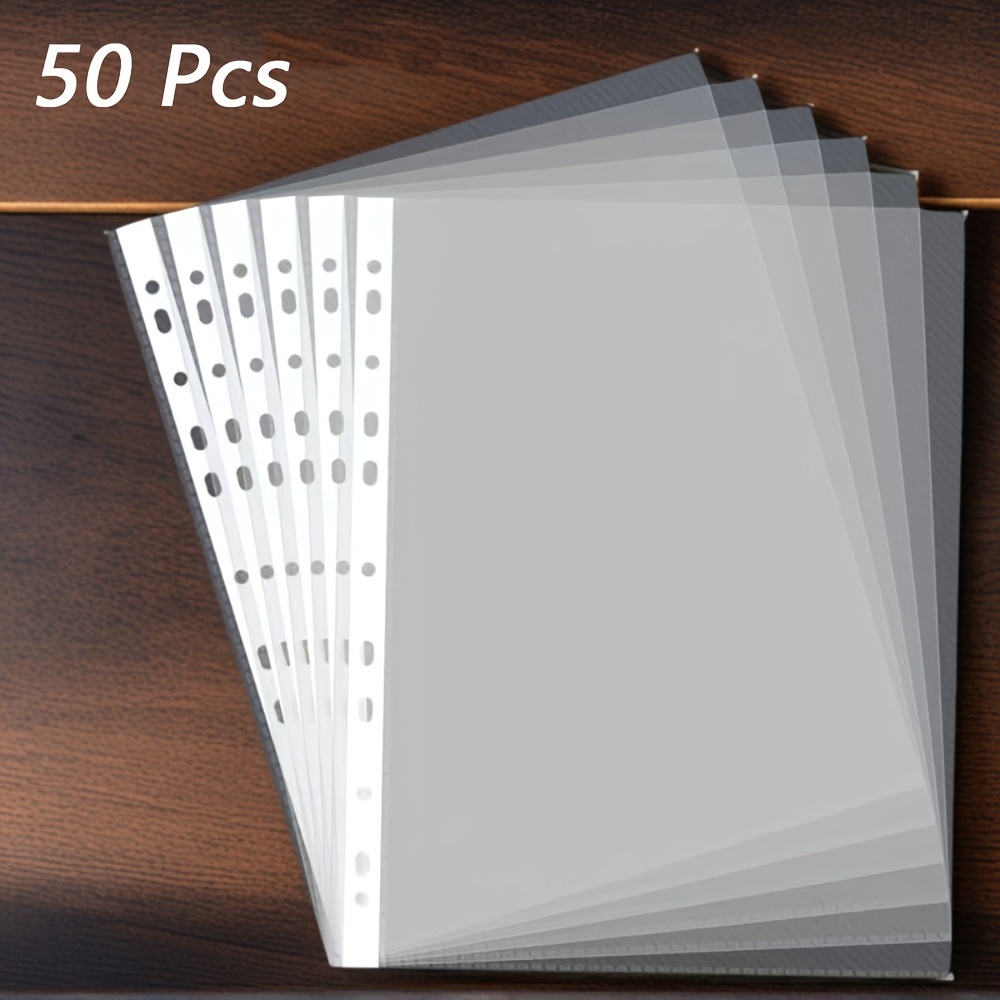 Ring Binder Box - 50 A4 Transparent Plastic Folders -