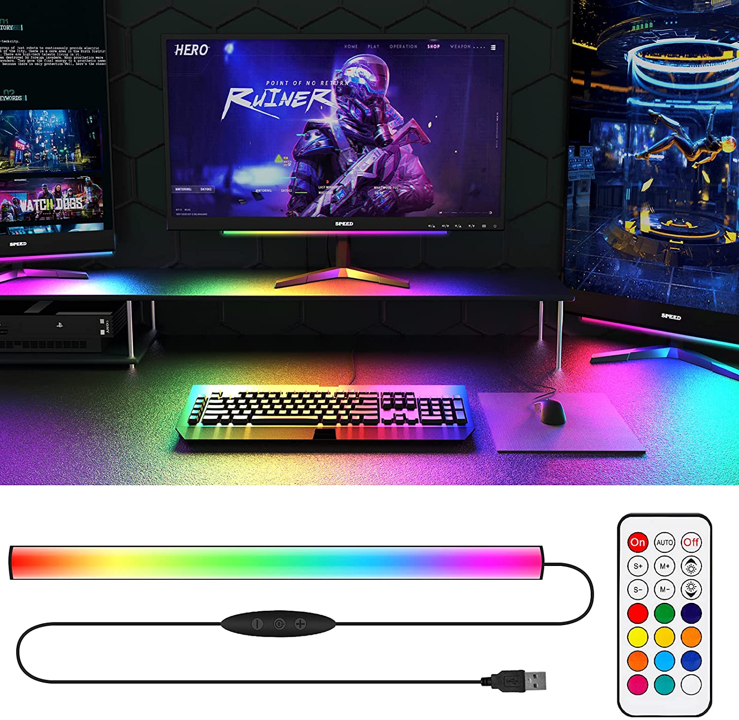 Desk Setup Diy - Under Monitor Light Bar RGB Dreamcolor