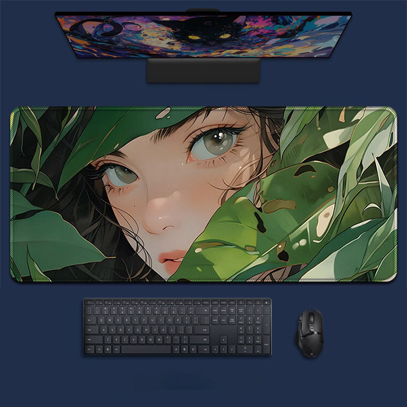 Anime Girl Forest Landscape La - Desk Setup Natural recension och pris