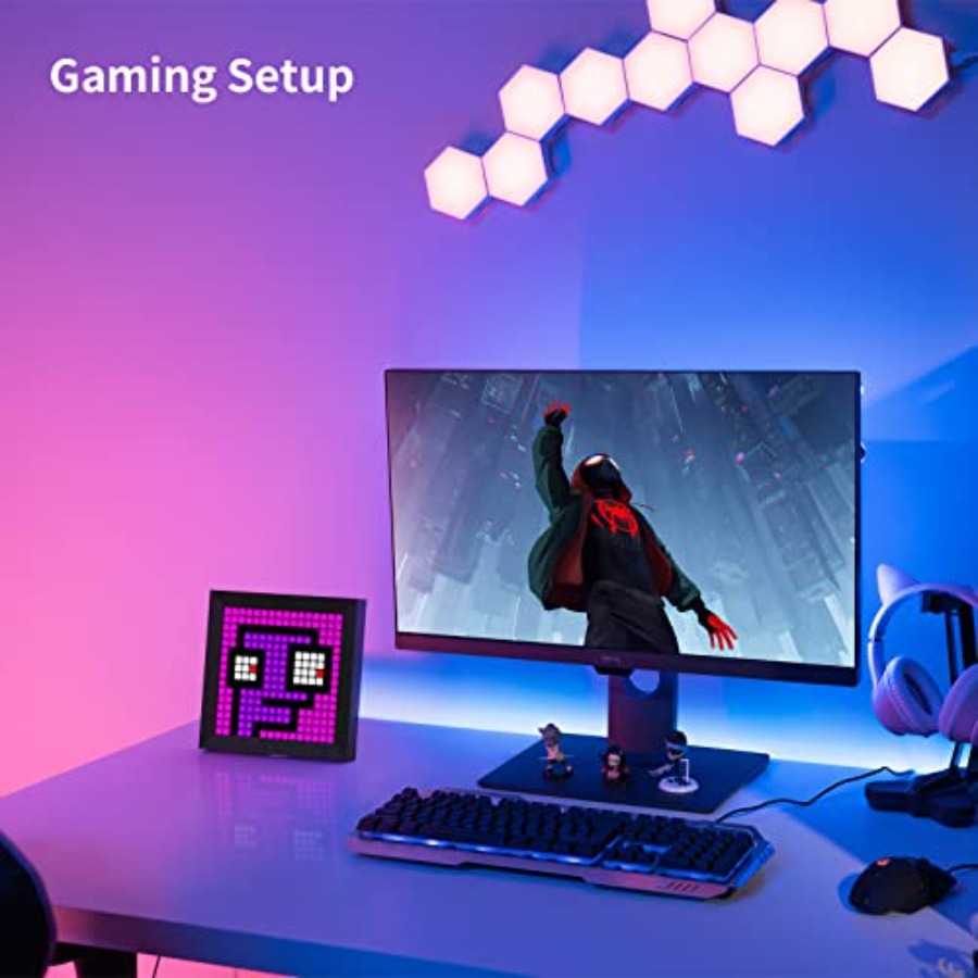 LED Light Pixel Display Panel  - Desk Setup With Tv recension och pris