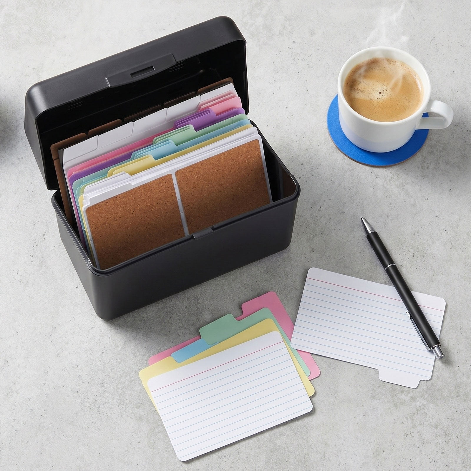 2Sets Desktop Card Storage Box - Ring Binder Box recension och pris