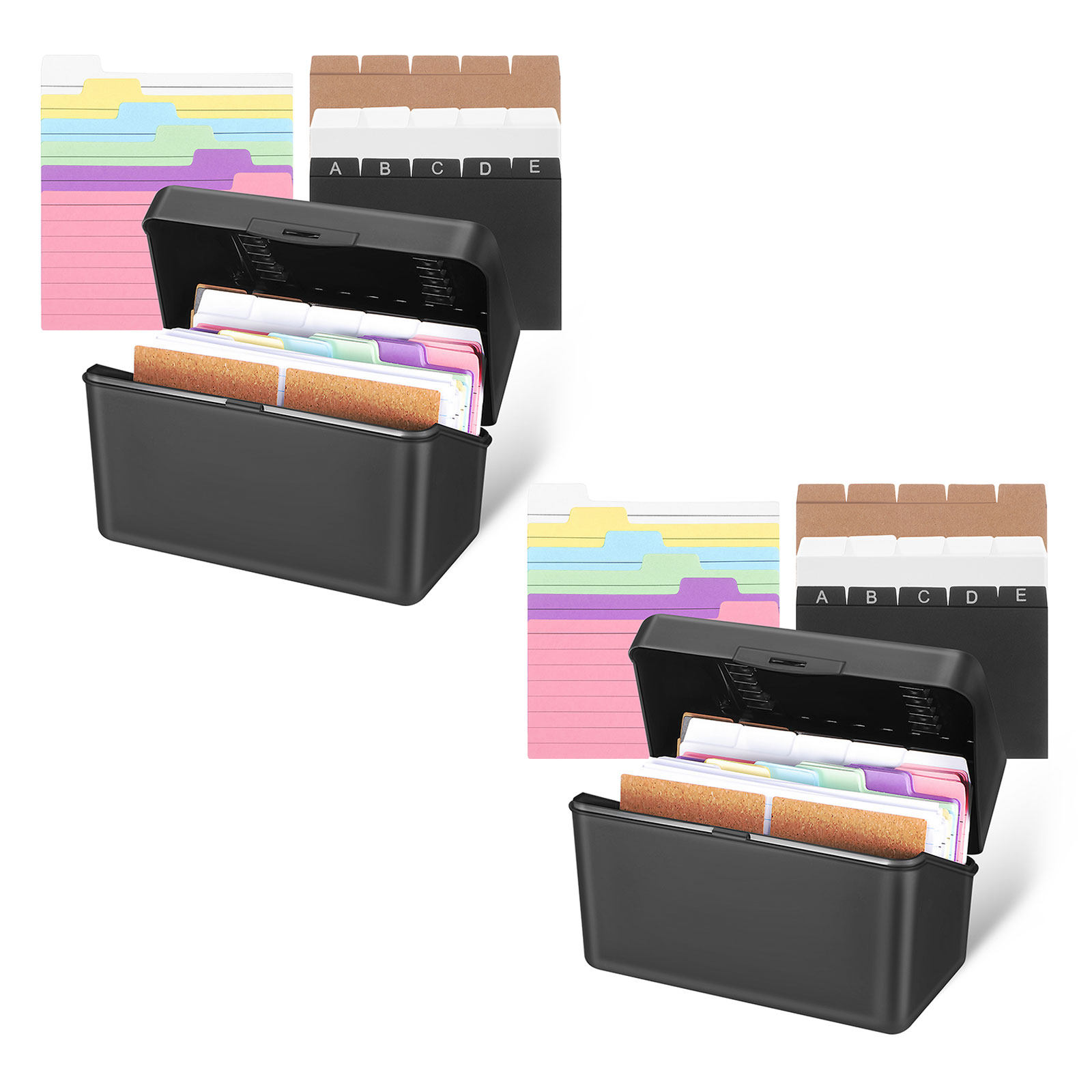 2Sets Desktop Card Storage Box - Ring Binder Box recension och pris