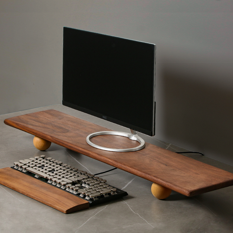 Natural Wood Desktop Riser Dua - Desk Setup Natural recension och pris