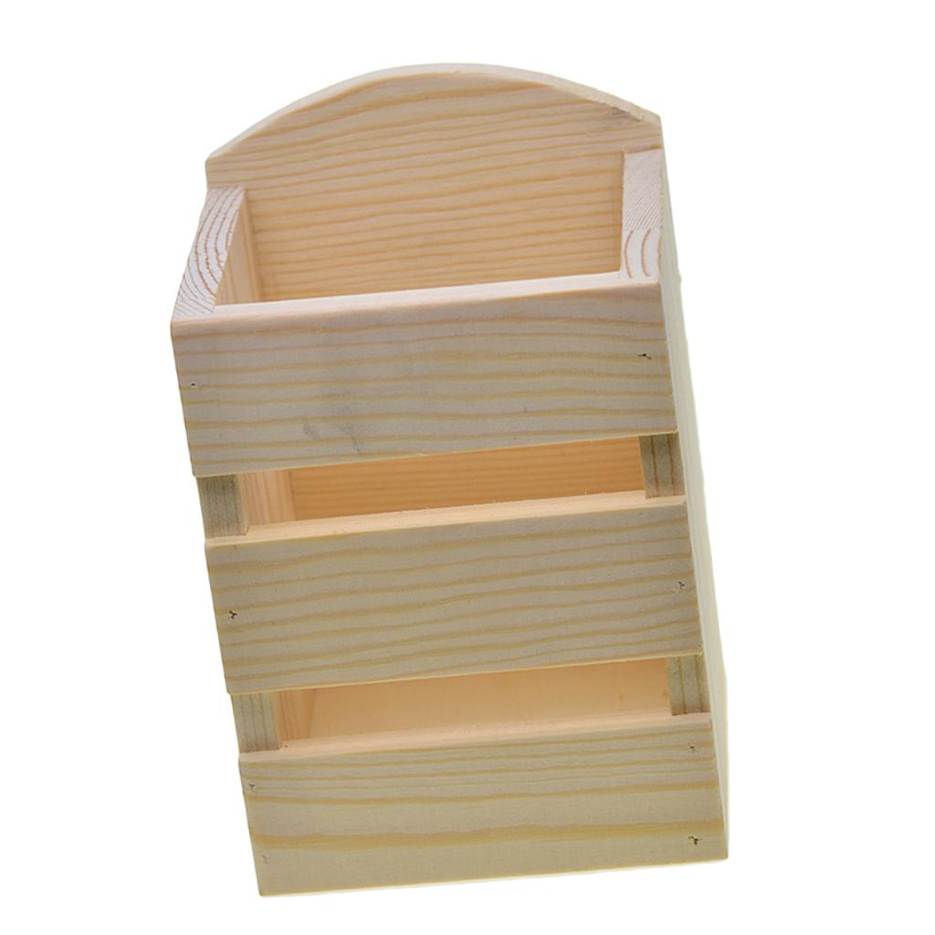 Natural Wood Pen Holder Plain  - Desk Setup Natural recension och pris