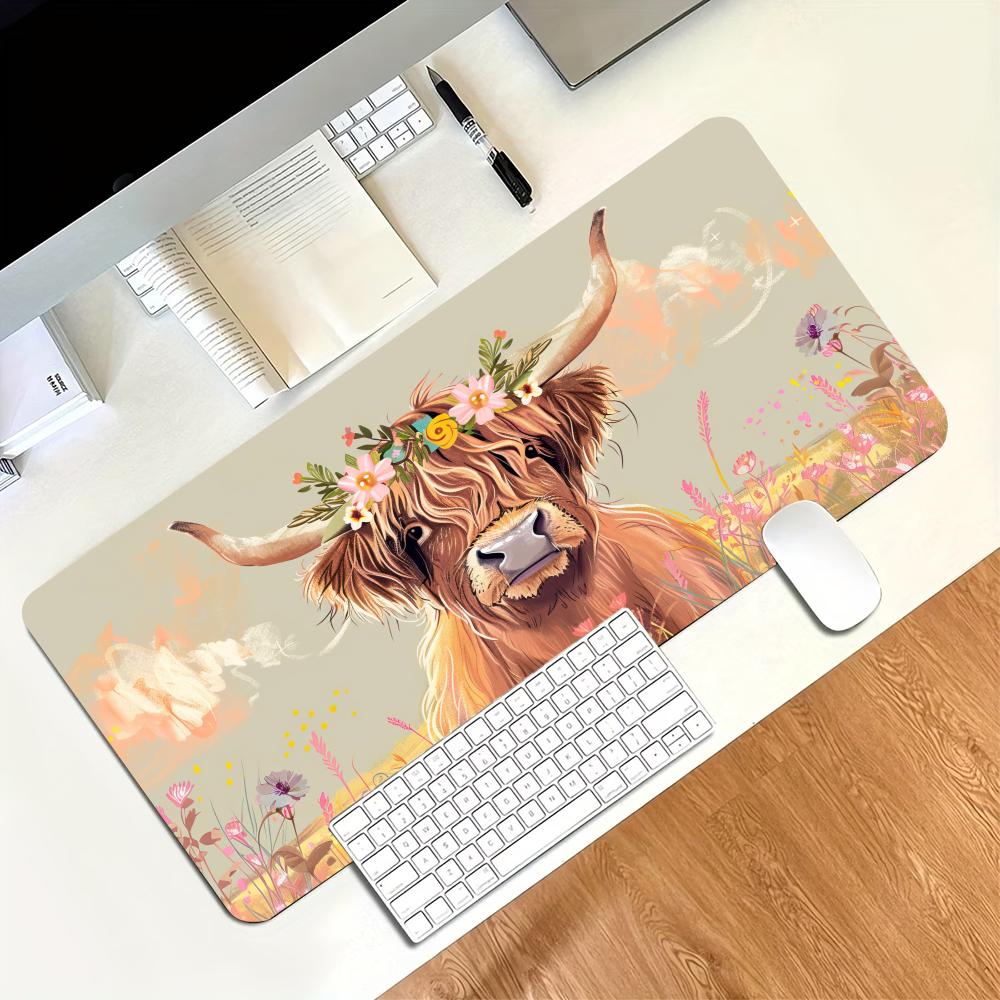 Vintage Highland Cow Floral Ga - Desk Setup Vintage recension och pris