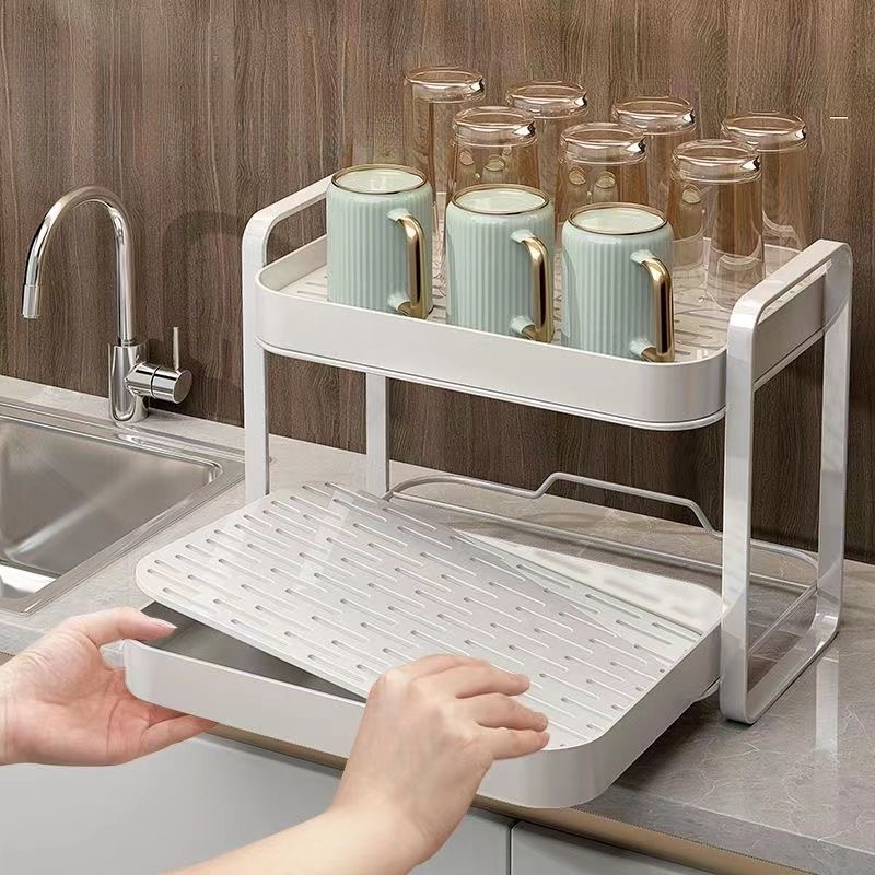 2 Tier Cup Organizer Rack Mug  - Desk Setup Shelf recension och pris