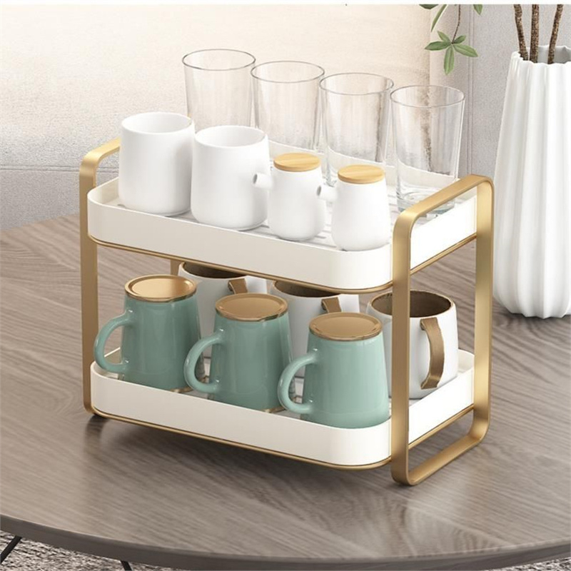 2 Tier Cup Organizer Rack Mug  - Desk Setup Shelf recension och pris