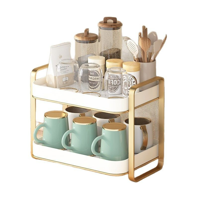 2 Tier Cup Organizer Rack Mug  - Desk Setup Shelf recension och pris