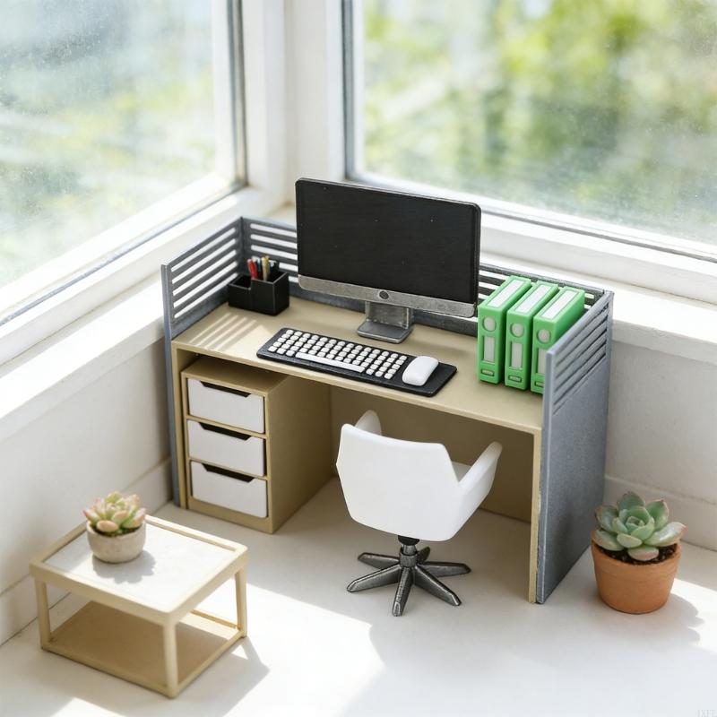  Miniature Offices Setup With  - Desk Setup Natural recension och pris