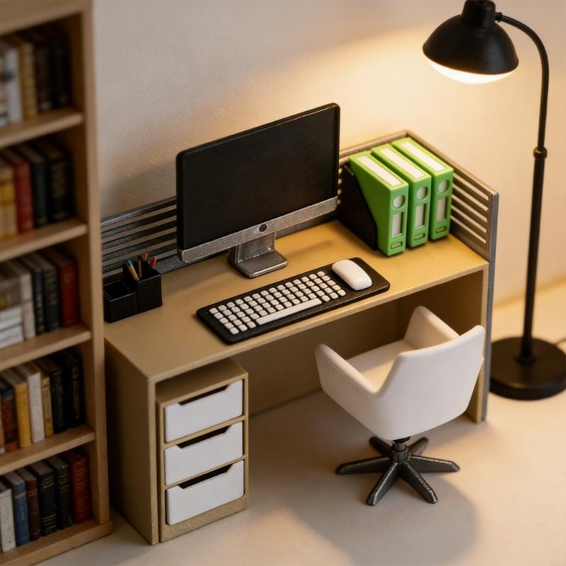  Miniature Offices Setup With  - Desk Setup Natural recension och pris