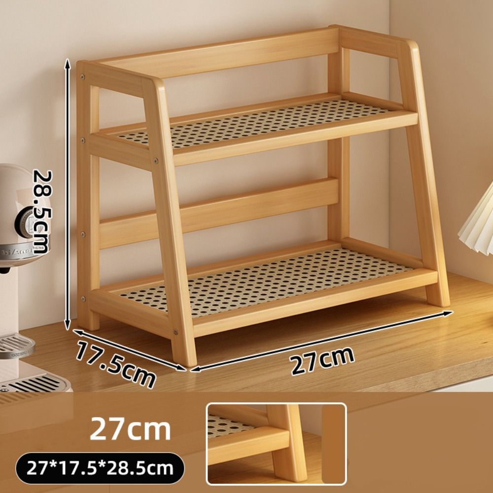 Wooden Storage Shelf for Kitch - Desk Setup Shelf recension och pris
