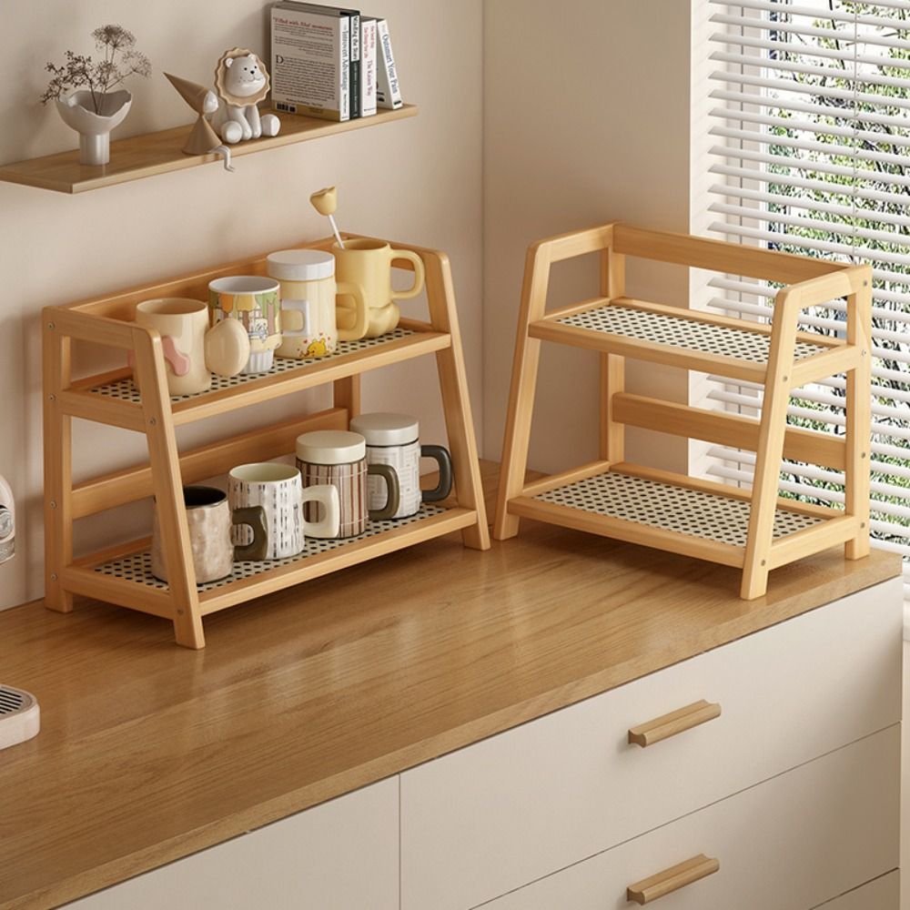 Wooden Storage Shelf for Kitch - Desk Setup Shelf recension och pris