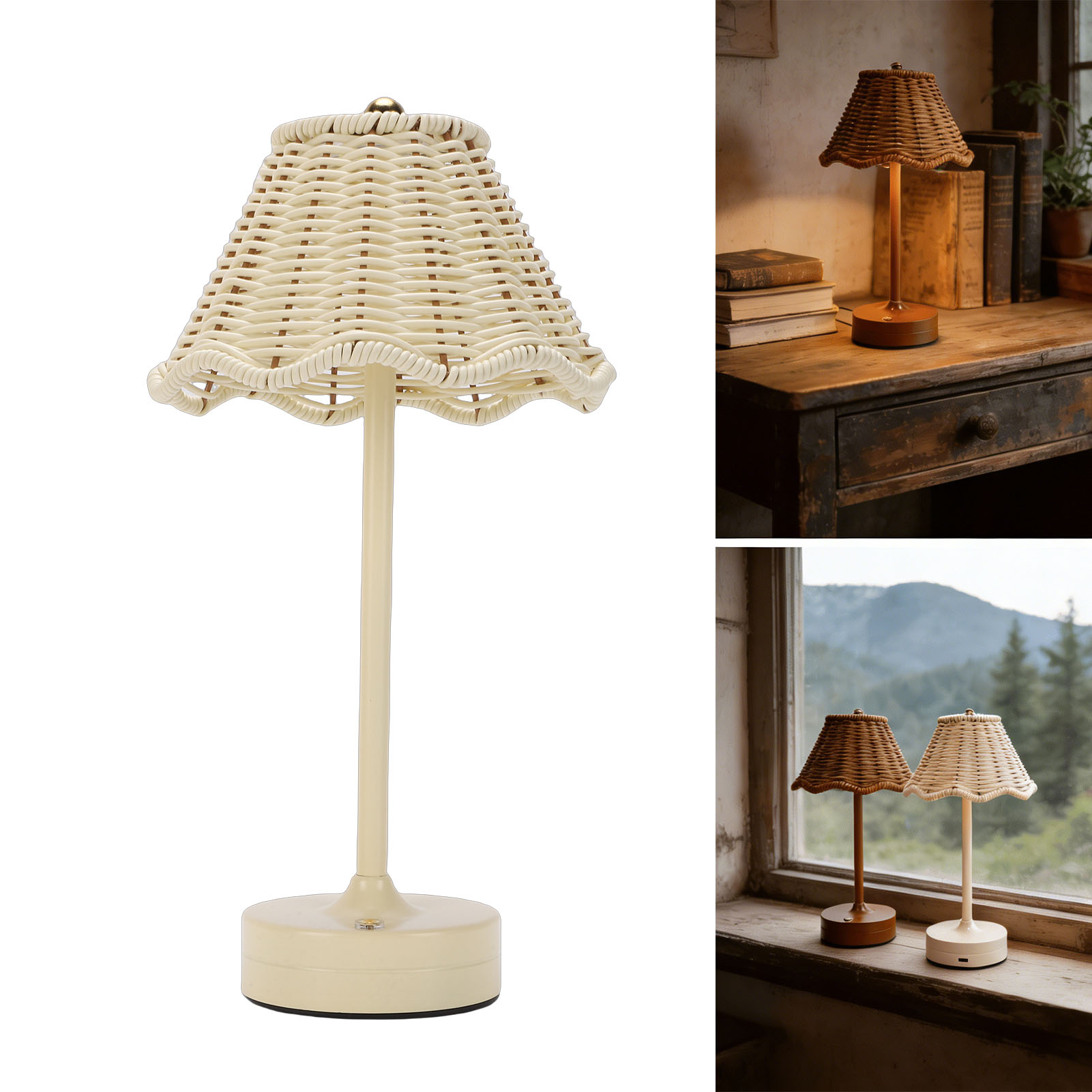 LED Vintage Rattan Table Lamp  - Desk Setup Vintage recension och pris