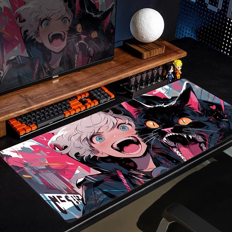 Anime Black Cat Gaming Mouse P - Desk Setup Keyboard recension och pris