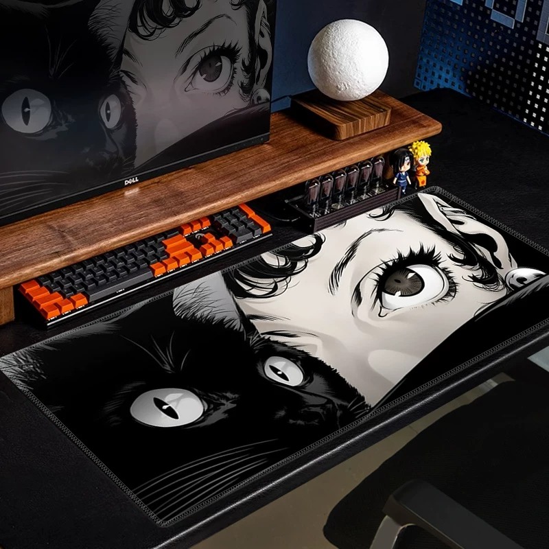 Anime Black Cat Gaming Mouse P - Desk Setup Keyboard recension och pris