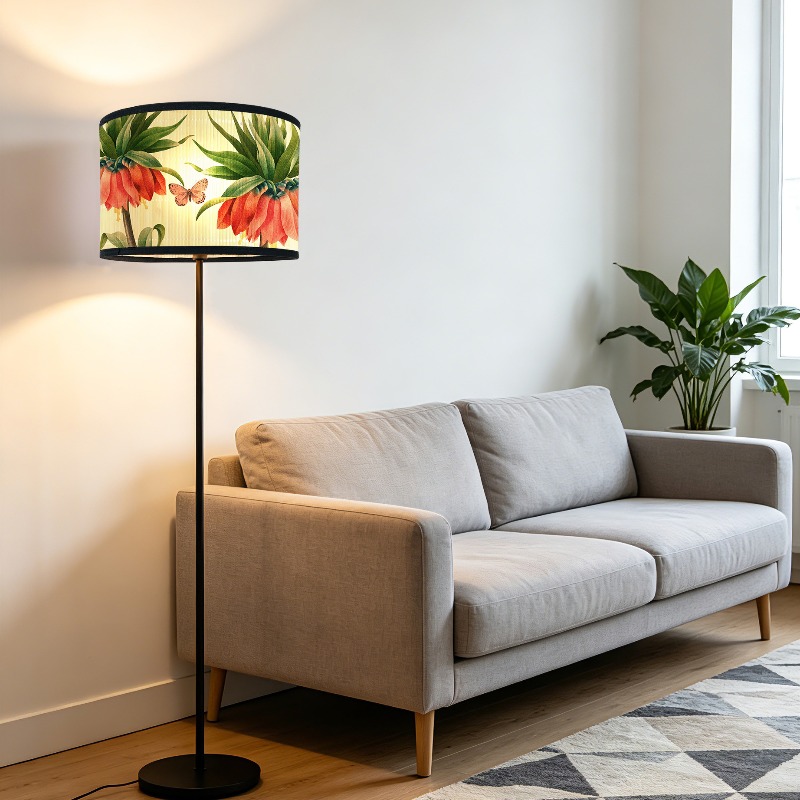 Vintage Printed Bamboo Lampsha - Desk Setup Vintage recension och pris