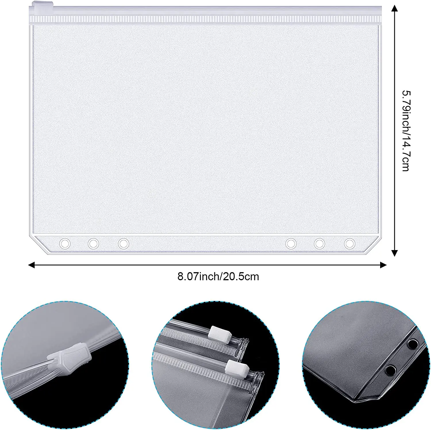 Binder Pockets A6 6-Hole Zippe - Ring Binder Box recension och pris