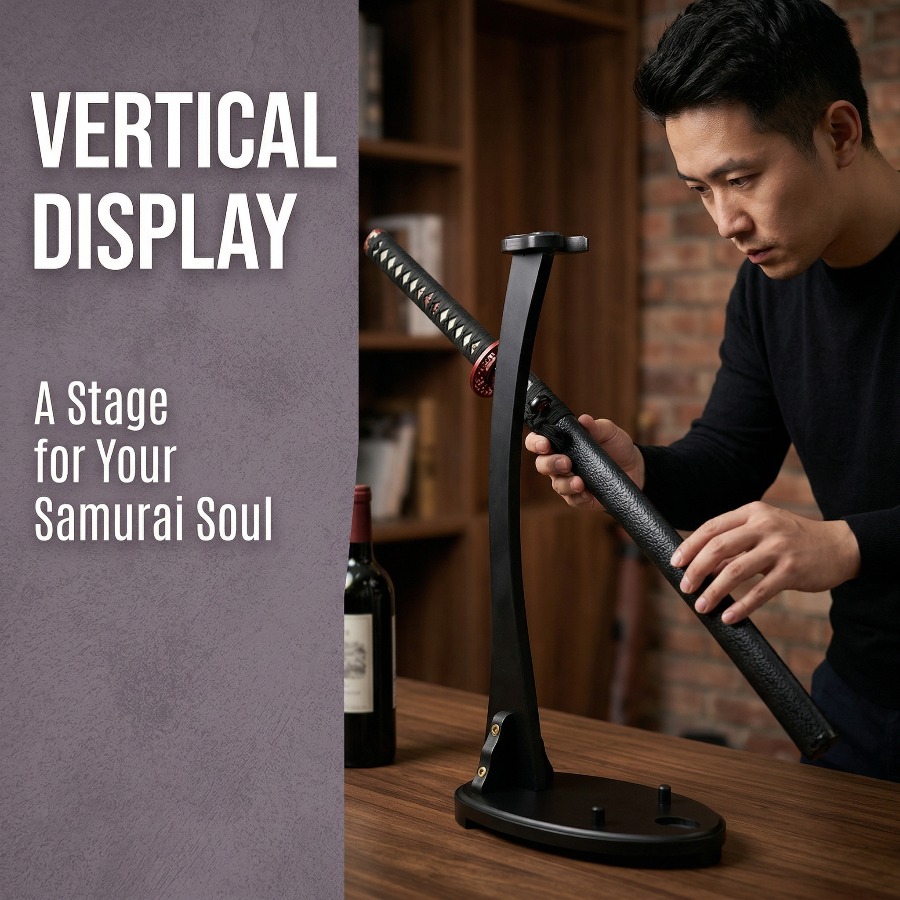 Vertical Katana Stand Sword Sh - Desk Setup Shelf recension och pris