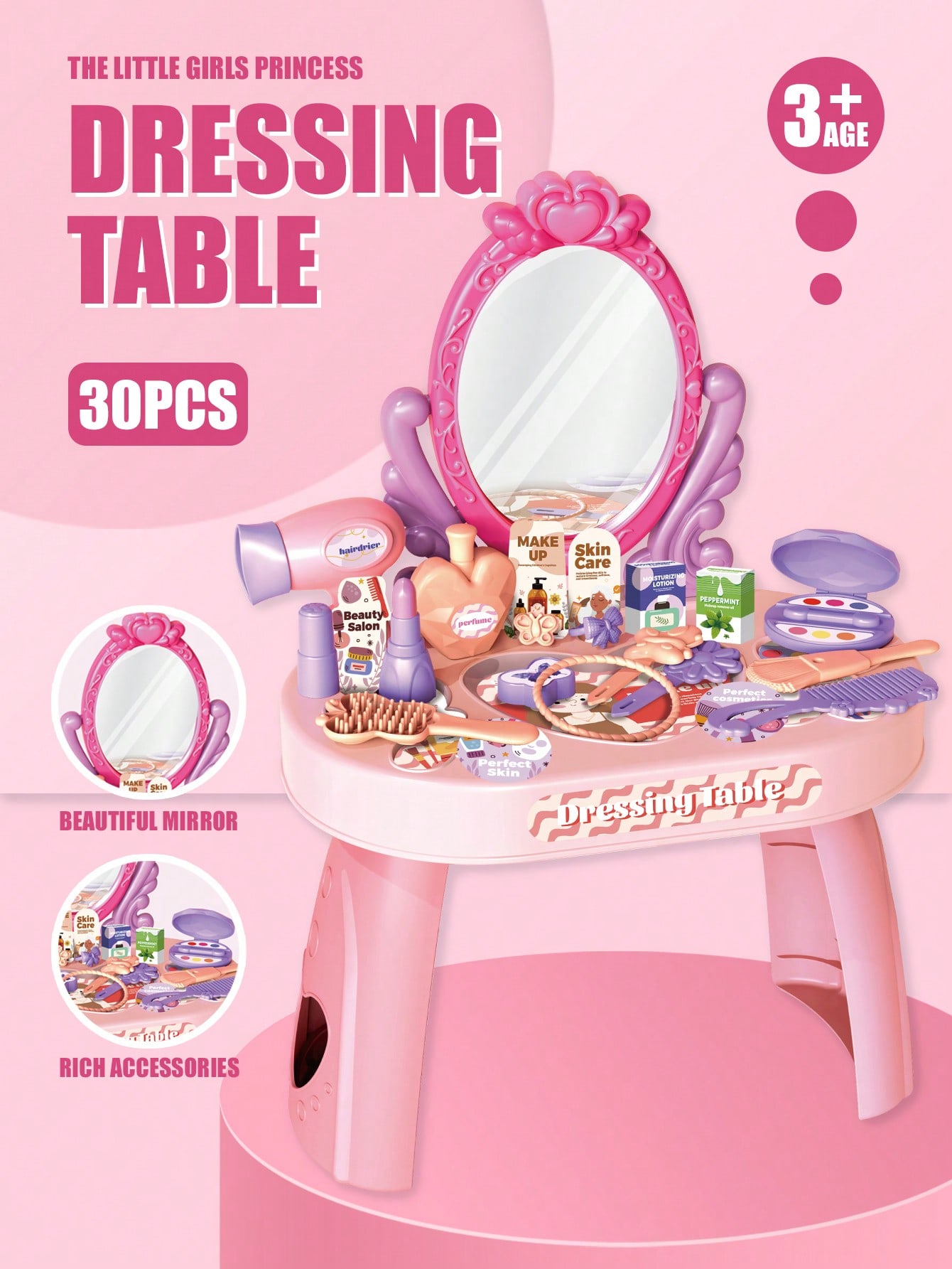 Kids Princess Vanity Dressing  - Desk Setup Girl recension och pris