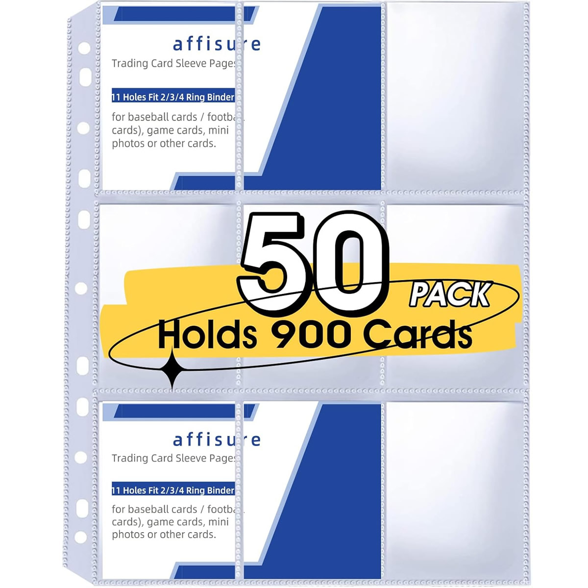 50 Pack 9 Pocket Card Sleeves  - Ring Binder Box recension och pris