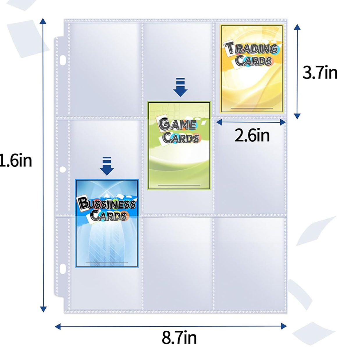 50 Pack 9 Pocket Card Sleeves  - Ring Binder Box recension och pris