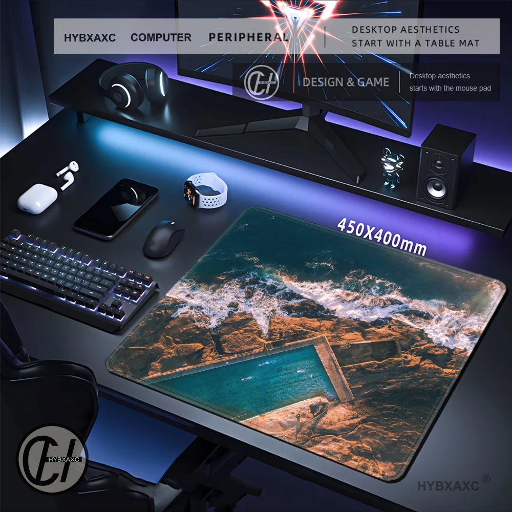 HYBXAXC MAerial Ocean Wave Mou - Desk Setup Natural recension och pris