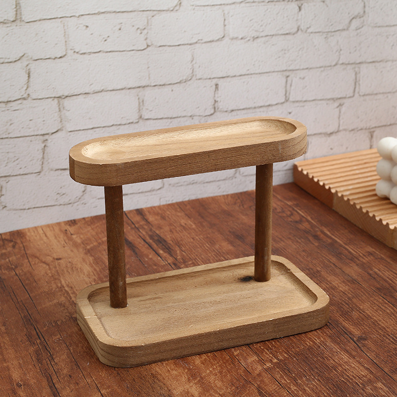 Vintage Solid Wood Double Laye - Desk Setup Vintage recension och pris