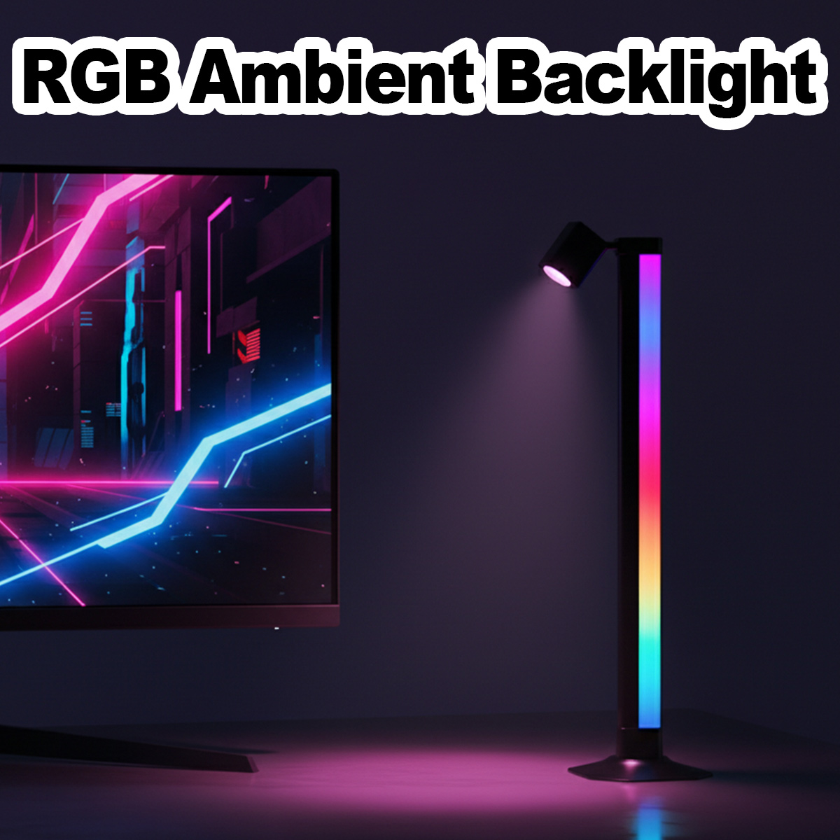 Smart Light Bar LED RGB Music  - Desk Setup With Tv recension och pris